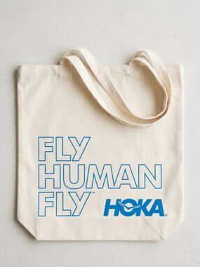 New HOKA Fly Human Reusable Cloth Canvas Tote Bag for Running Shoes, Gym, Unisex